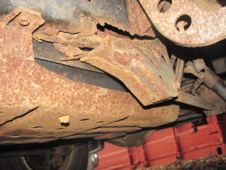Rusted 4Runner frame section